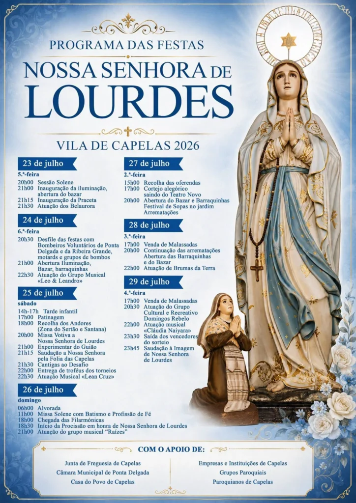 Festas de Capelas (Senhora de Lourdes) 2026