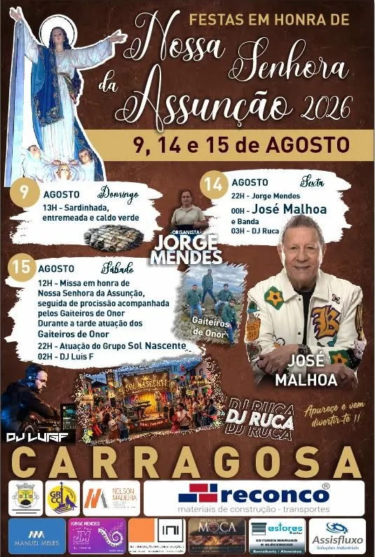 Festas de Carragosa (Senhora da Assunção) 2026