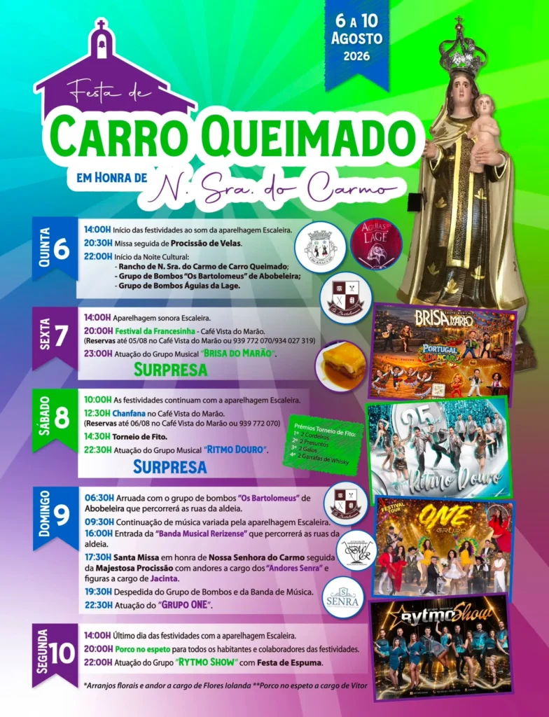 Festas de Carro Queimado (Senhora do Carmo) 2026