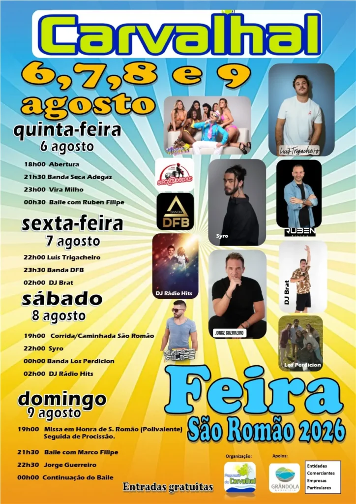 Festas de Carvalhal, Grândola 2026