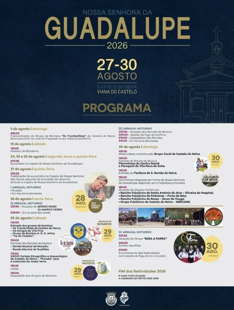 Festas de Castelo do Neiva, Viana do Castelo (Senhora da Guadalupe) 2026