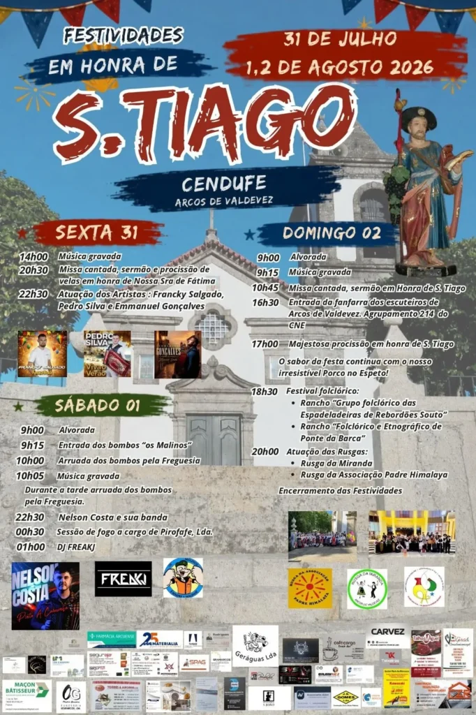 Festas de Cendufe, Arcos de Valdevez (São Tiago) 2026