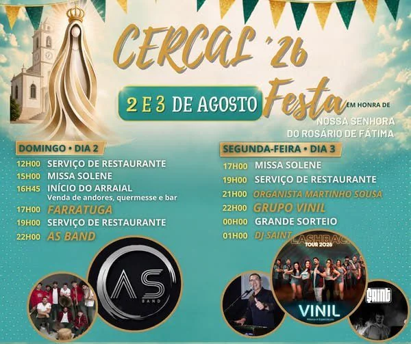 Festas de Cercal (Senhora do Rosário) 2026