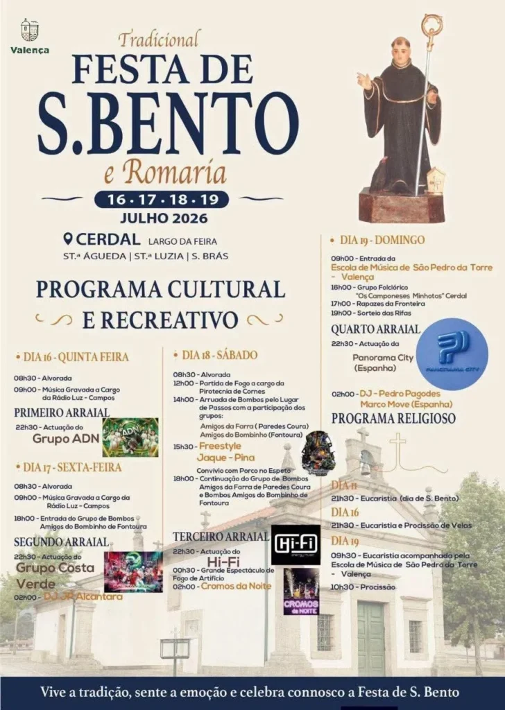 Festas de Cerdal, Valença (São Bento) 2026