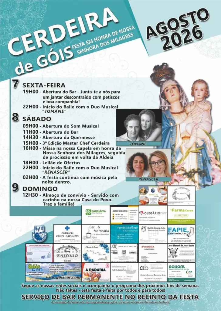 Festas de Cerdeira de Góis (Senhora dos Milagres) 2026