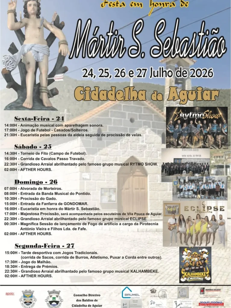 Festas de Cidadelha de Aguiar (São Sebastião) 2026