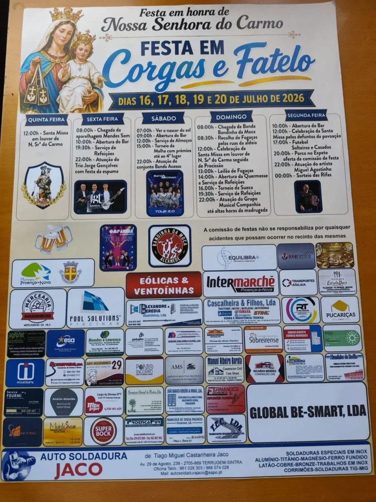 Festas de Corgas, Proença-a-Nova (Senhora do Carmo) 2026