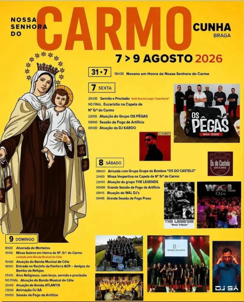 Festas de Cunha, Braga (Senhora do Carmo) 2026