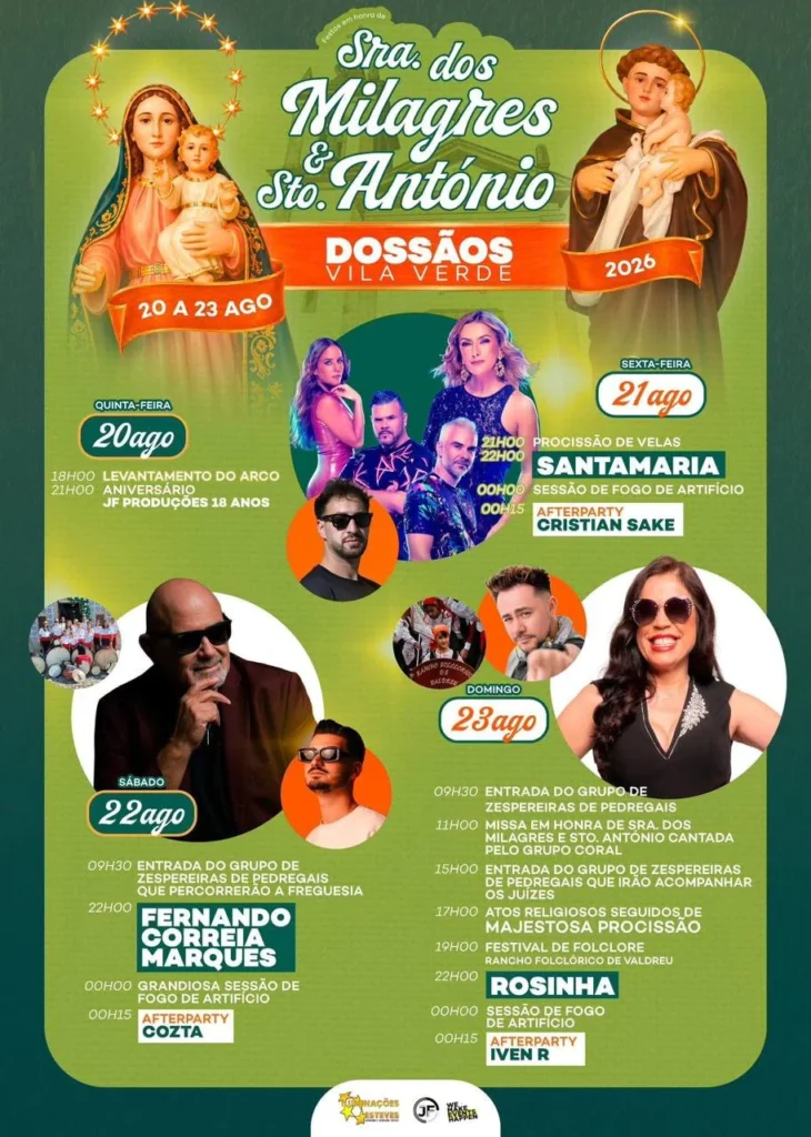 Festas de Dossãos (Senhora dos Milagres) 2026