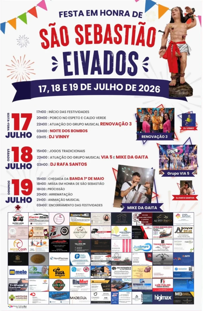 Festas de Eivados (São Sebastião) 2026