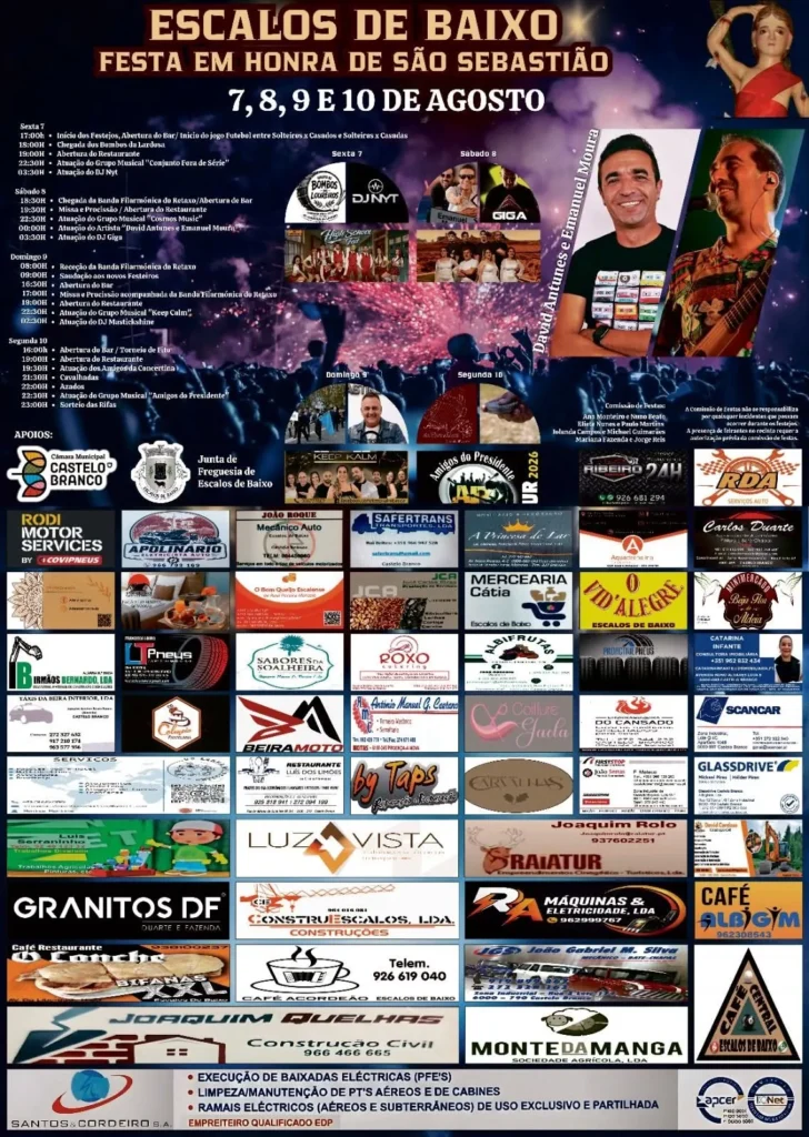 Festas de Escalos de Baixo (São Sebastião) 2026