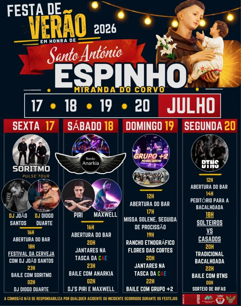 Festas de Espinho, Miranda do Corvo (Santo António) 2026