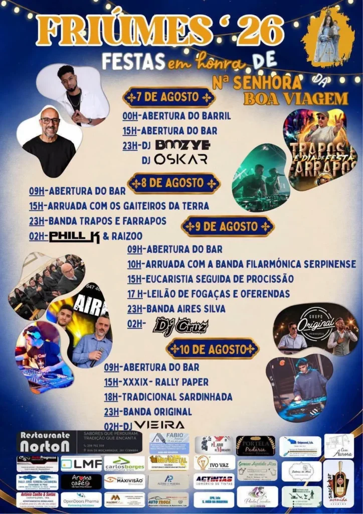 Festas de Friúmes (Senhora da Boa Viagem) 2026
