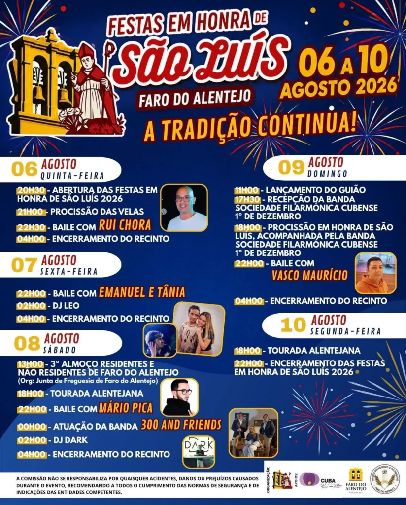Festas de Faro do Alentejo (São Luís) 2026