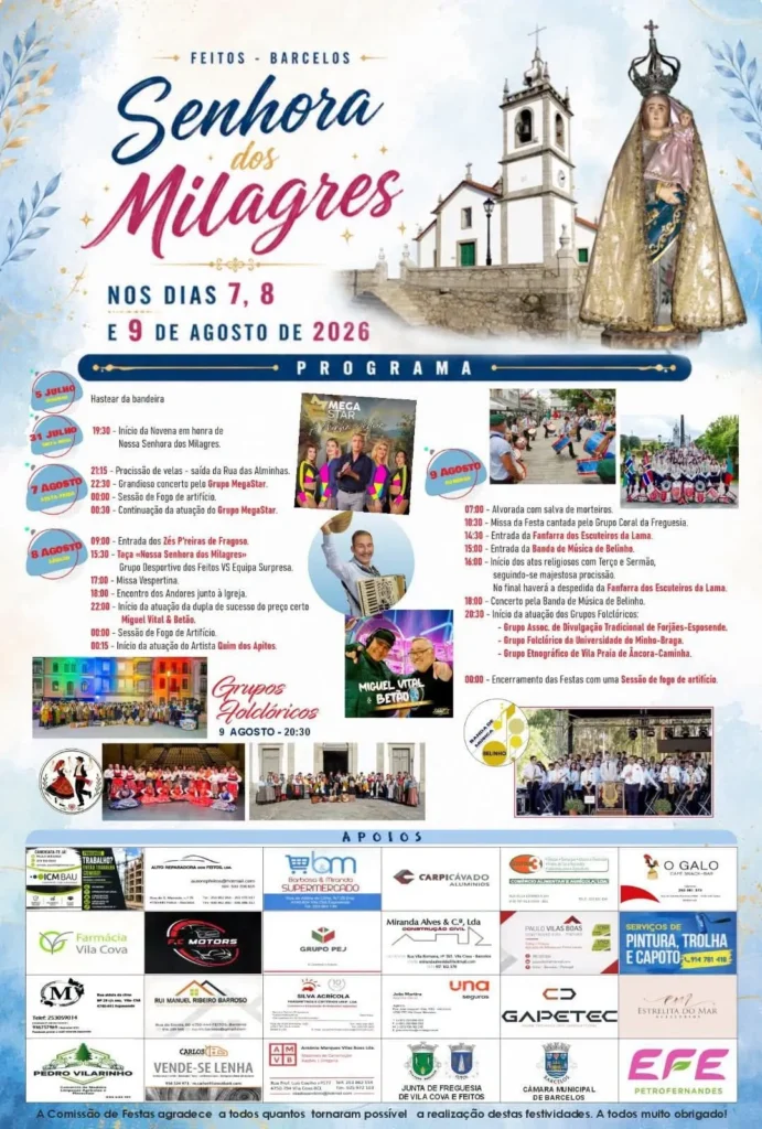 Festas de Feitos, Barcelos (Senhora dos Milagres) 2026