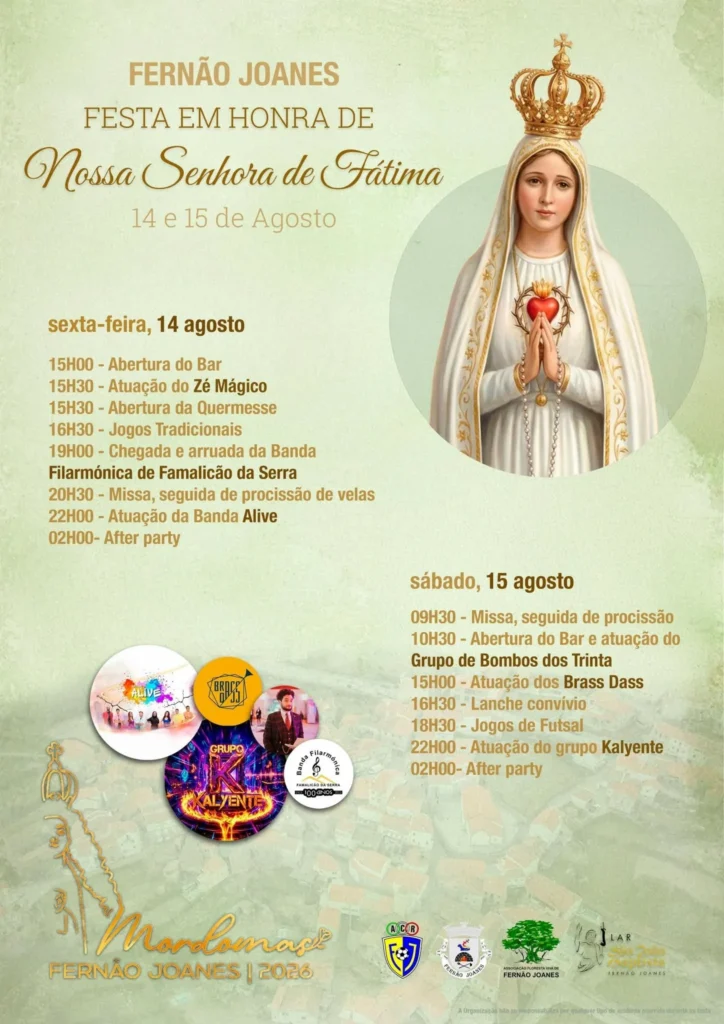 Festas de Fernão Joanes (Senhora de Fátima) 2026