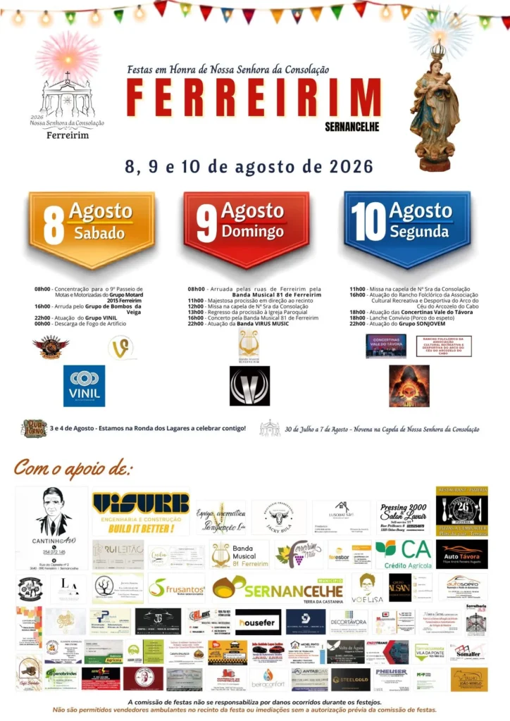 Festas de Ferreirim, Sernancelhe (Senhora da Consolação) 2026