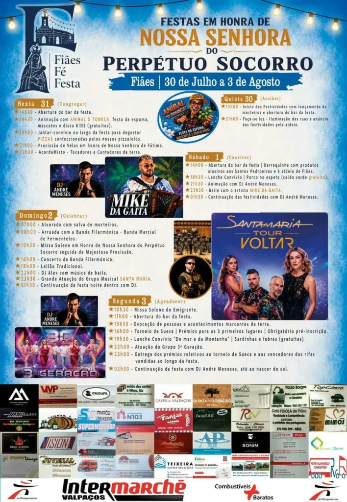 Festas de Fiães, Valpaços (Senhora do Perpétuo Socorro) 2026