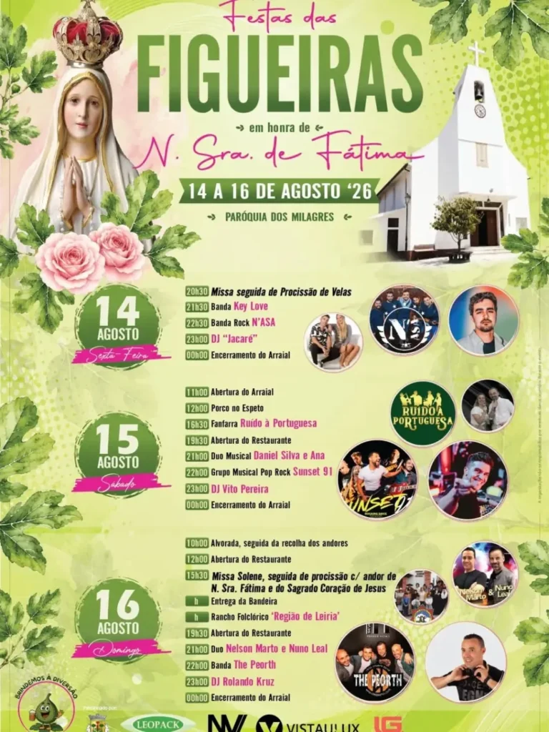 Festas de Figueiras, Milagres (Senhora de Fátima) 2026