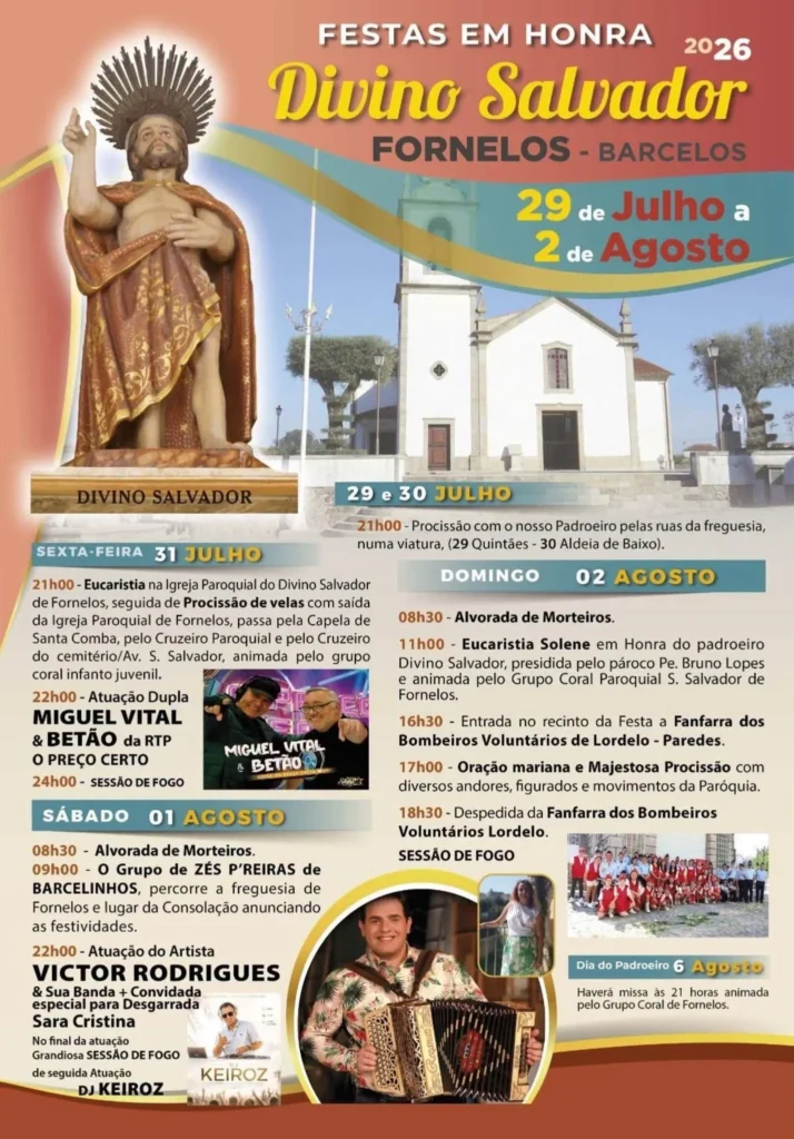 Festas de Fornelos, Barcelos (Divino Salvador) 2026