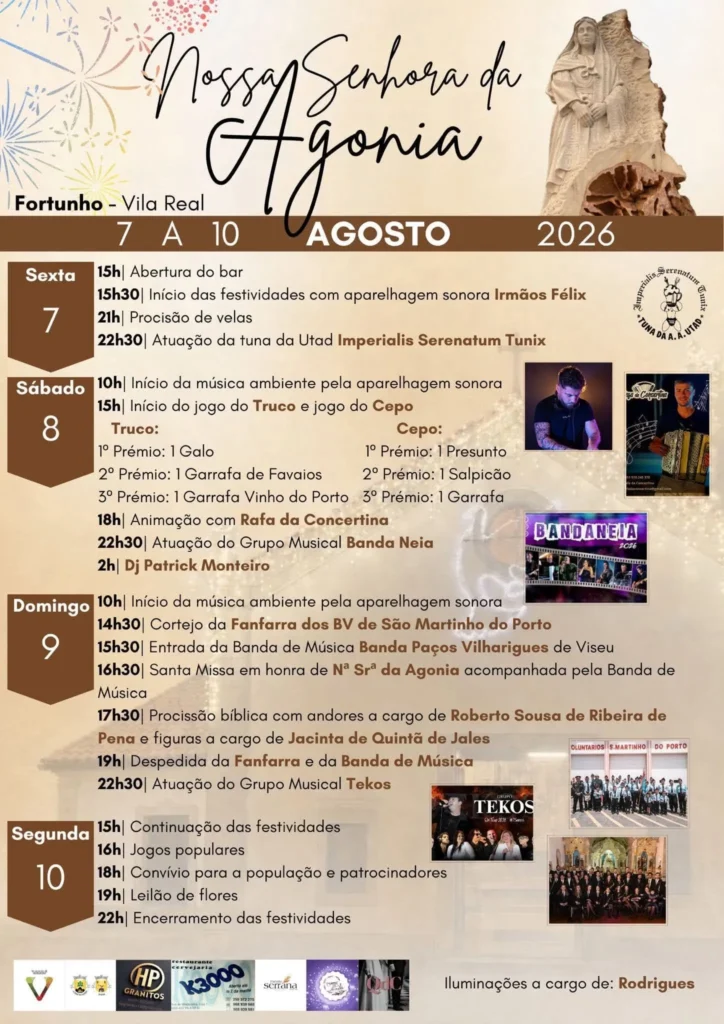 Festas de Fortunho, Vila Real (Senhora da Agonia) 2026