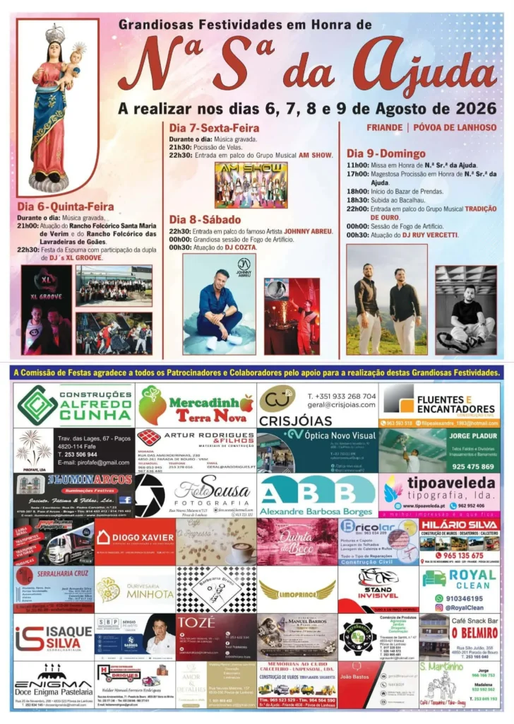 Festas de Friande, Póvoa de Lanhoso (Senhora da Ajuda) 2026