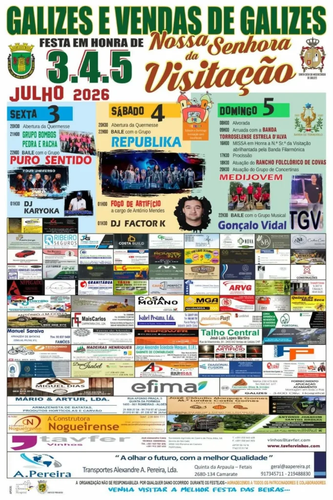 Festas de Galizes e Vendas de Galizes (Senhora da Visitação) 2026