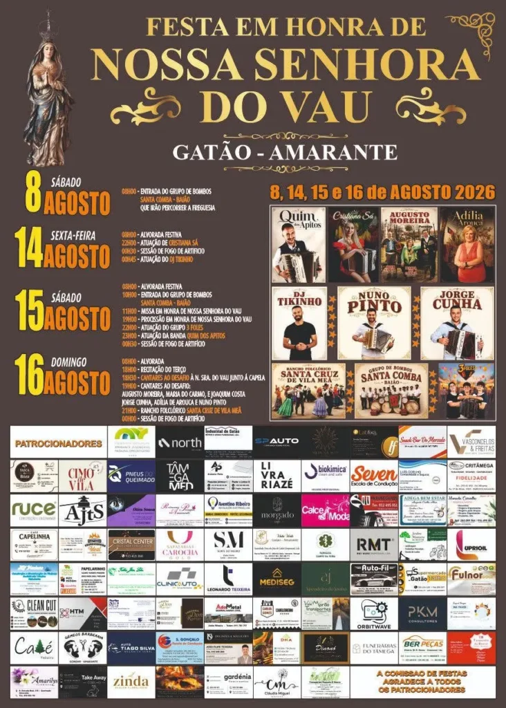 Festas de Gatão, Amarente (Senhora do Vau) 2026