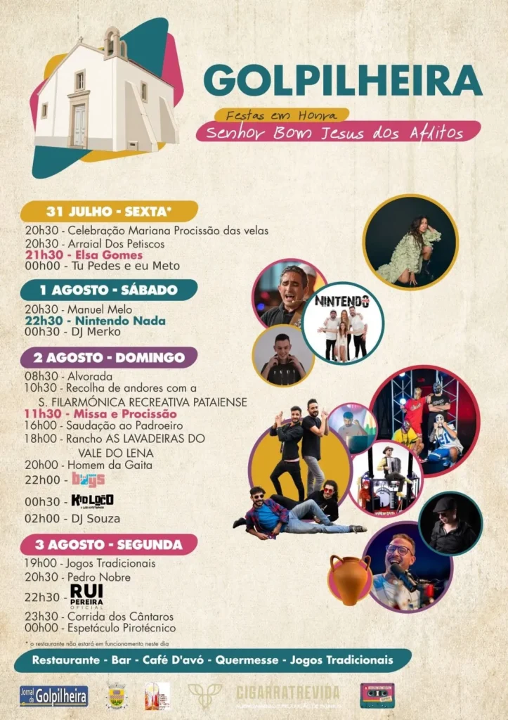 Festas de Golpilheira (Senhor Bom Jesus dos Aflitos) 2026
