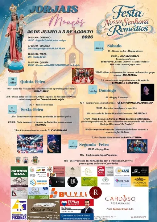 Festas de Jorjais, Mouçós (Senhora dos Remédios) 2026