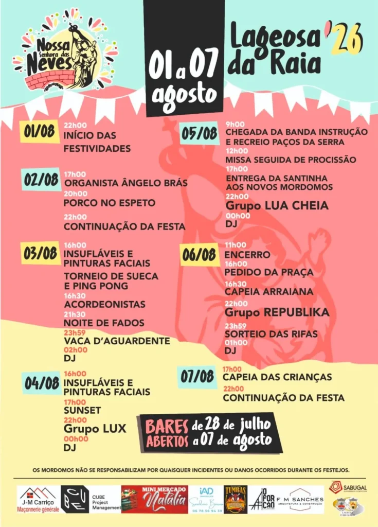 Festas de Lageosa da Raia (Senhora das Neves) 2026