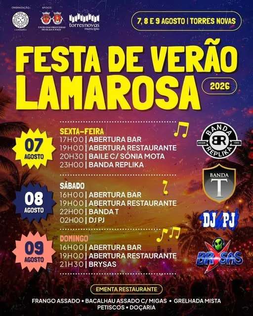 Festas de Lamarosa, Torres Novas (Verão) 2026
