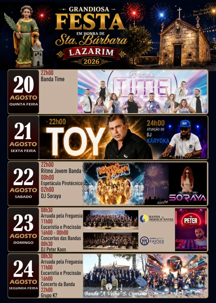 Festas de Lazarim (Santa Bárbara) 2026