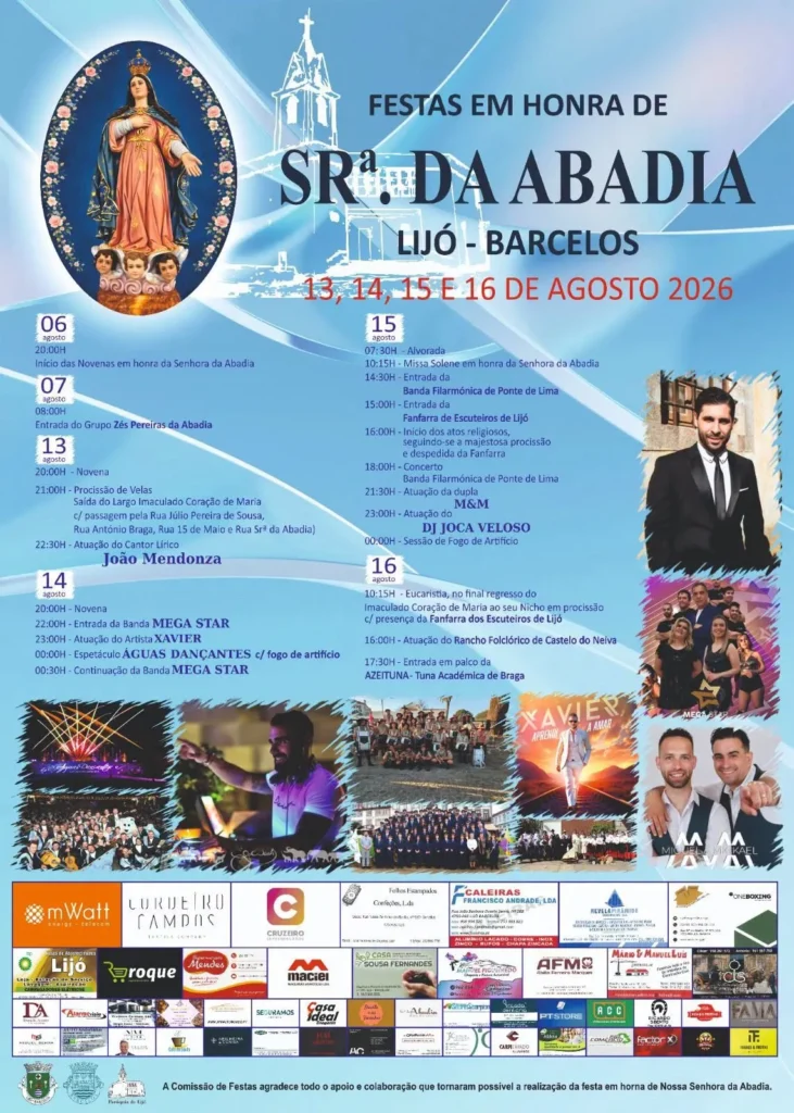 Festas de Lijó, Barcelos (Senhora da Abadia) 2026
