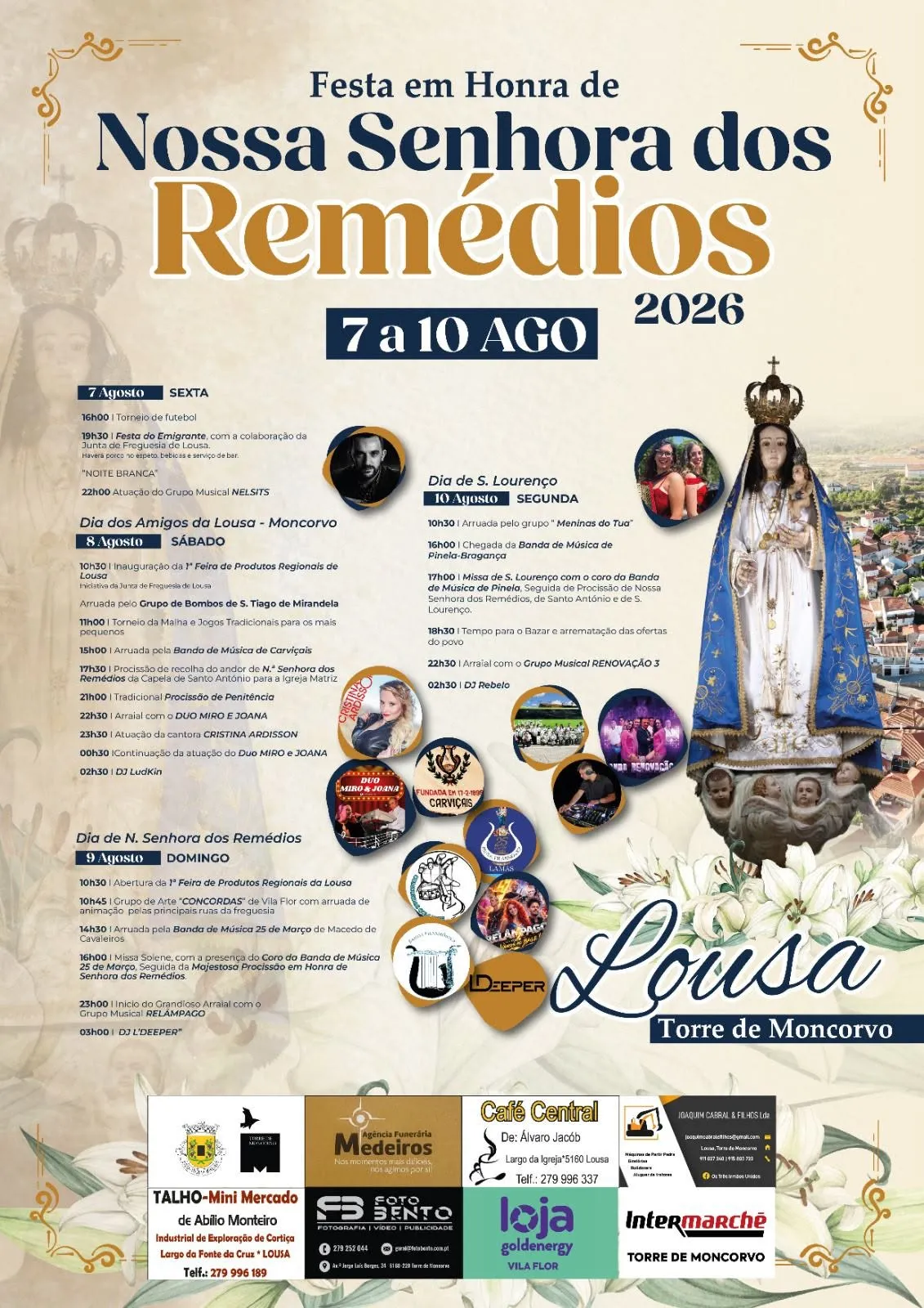 Festas de Lousa, Torre de Moncorvo (Senhora dos Remédios) 2026