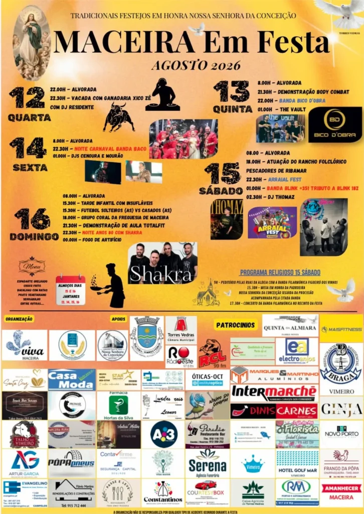Festas de Maceira, Torres Vedras (Senhora da Conceição) 2026