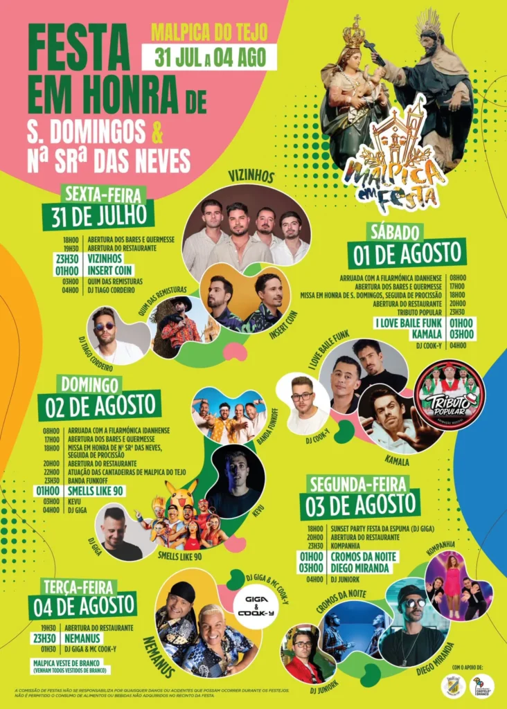 Festas de Malpica do Tejo (São Domingos) 2026