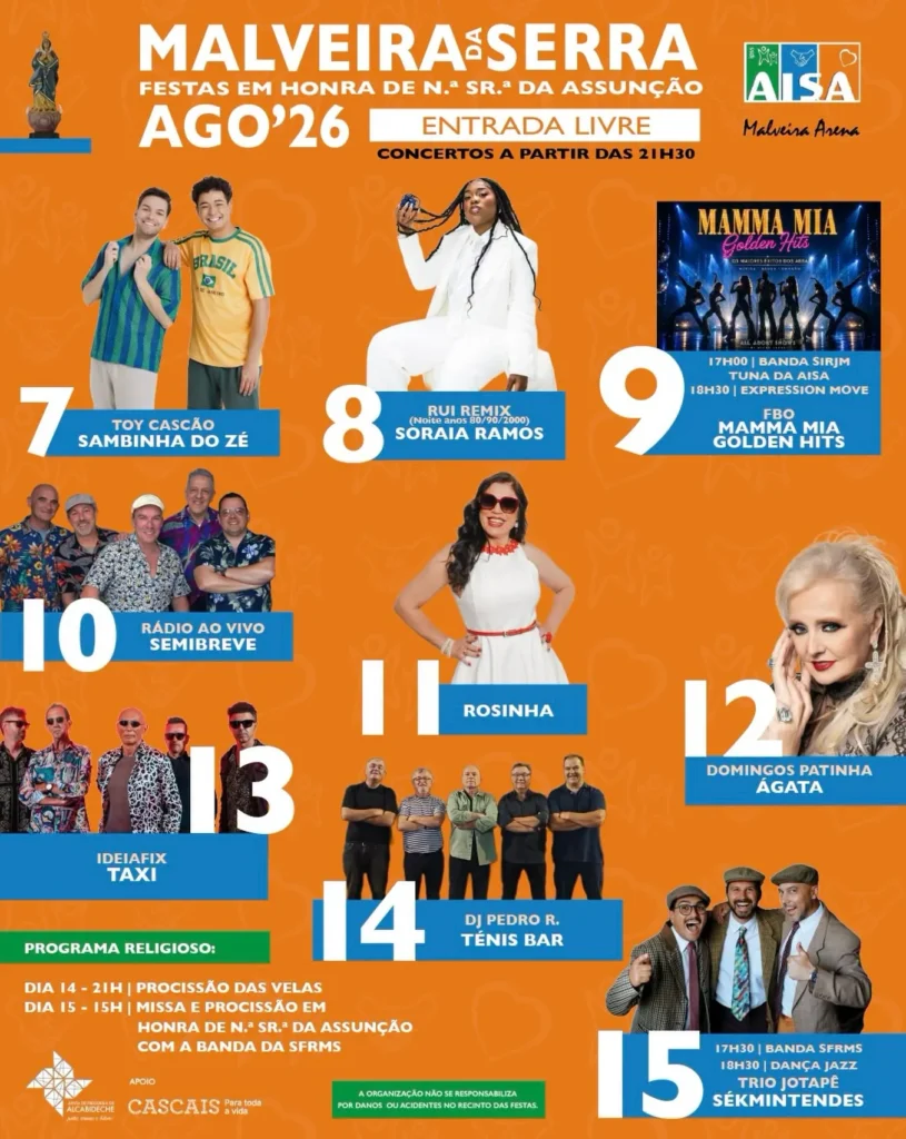 Festas da Malveira da Serra (Senhora da Assunção) 2026