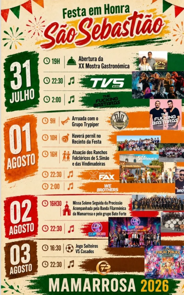 Festas de Mamarrosa (São Sebastião) 2026