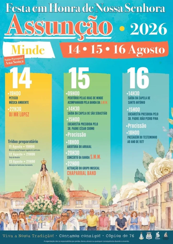 Festas de Minde (Senhora da Assunção) 2026