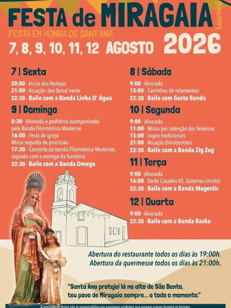 Festas de Miragaia, Lourinhã (Santa Ana) 2026