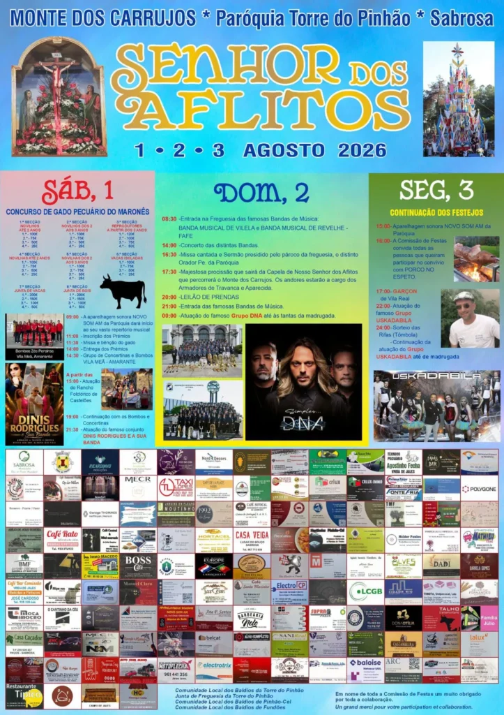 Festas de Monte dos Carrujos (Senhor dos Aflitos) 2026 em Torre do Pinhão