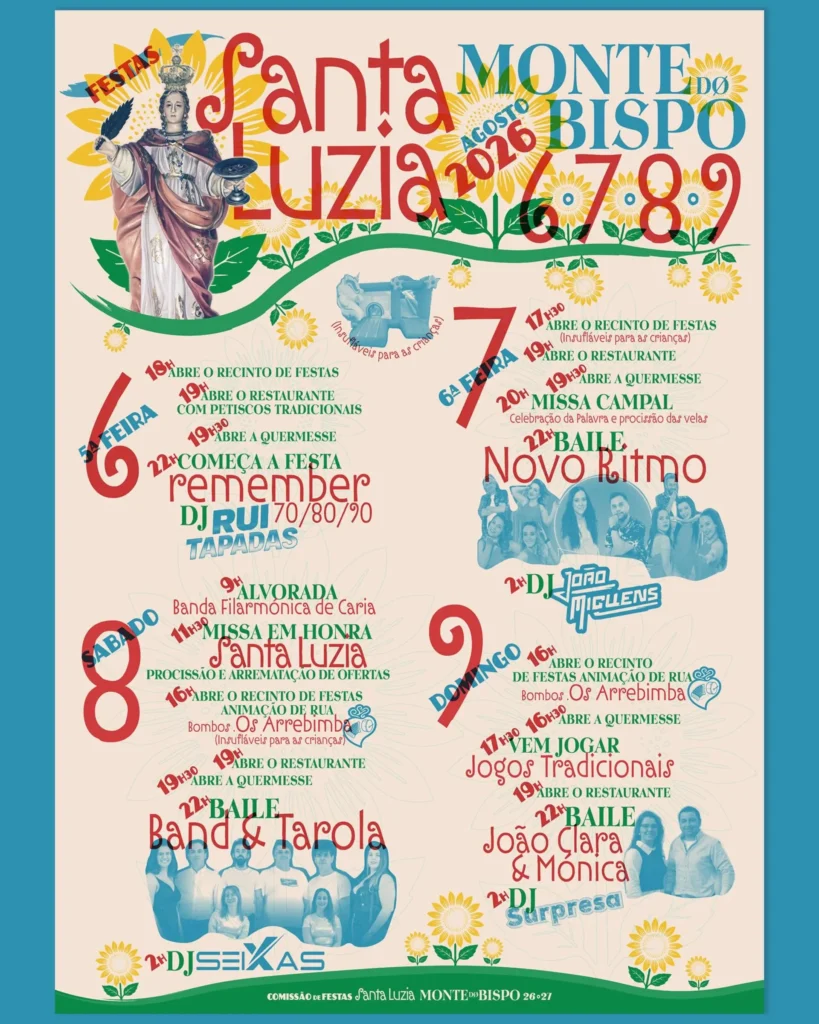 Festas do Monte do Bispo (Santa Luzia) 2026