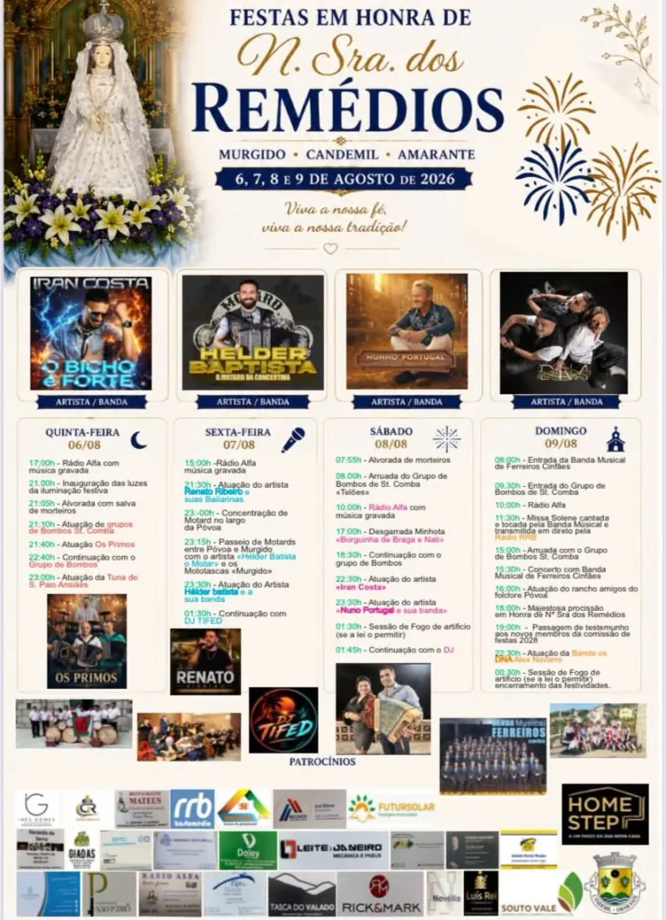 Festas de Murgido, Amarante (Senhora dos Remédios) 2026
