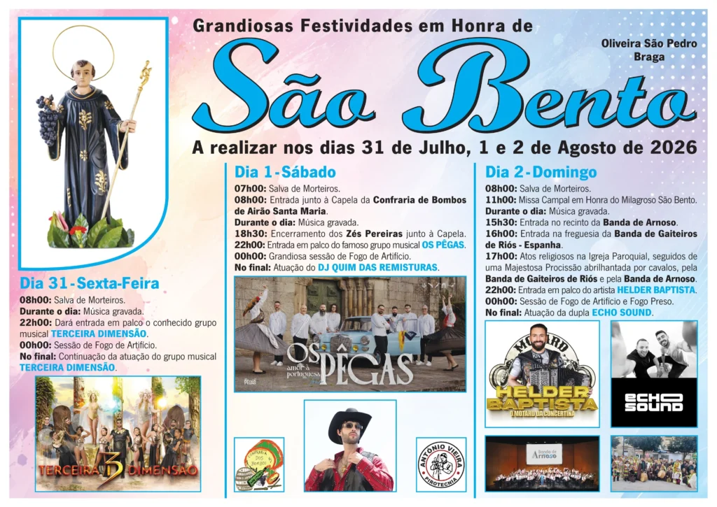Festas de Oliveira São Pedro (São Bento) 2026