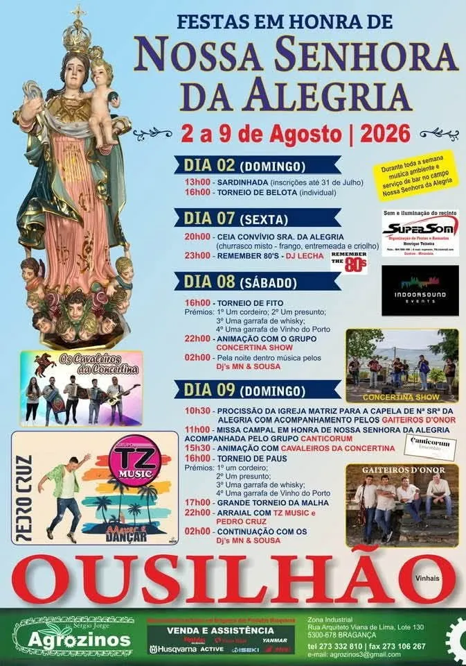 Festas de Ousilhão (Senhora da Alegria) 2026
