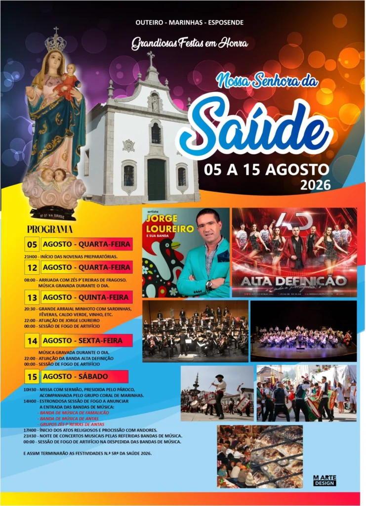 Festas de Outeiro, Marinhas (Senhora da Saúde) 2026