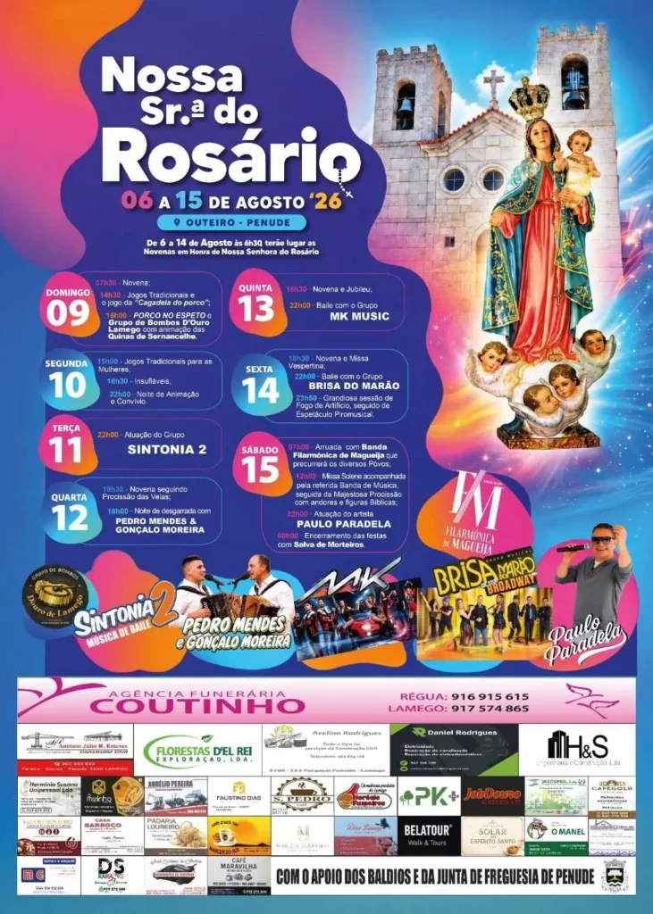 Festas de Outeiro, Penude (Senhora do Rosário) 2026