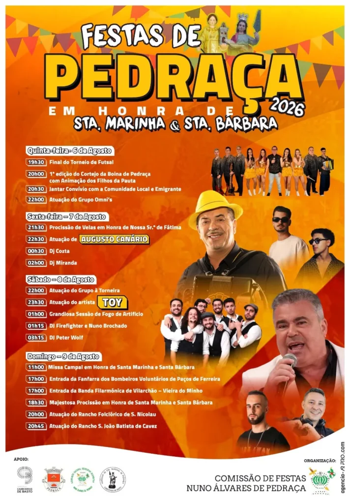 Festas de Pedraça (Senhora da Marinha) 2026