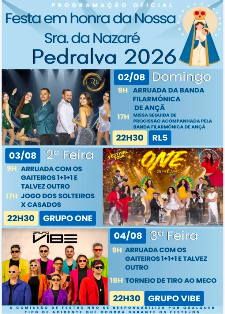 Festas da Pedralva (Senhora da Nazaré) 2026